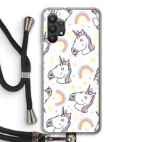 Rainbow Unicorn: Samsung Galaxy A32 5G Transparant Hoesje met koord