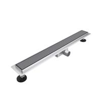 Fortifura Galeria douchegoot - 180cm - gesloten rooster - vloerflens - Geborsteld Gunmetal PVD SW719879/SW1075312