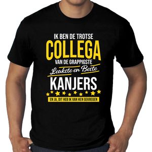 Grote maten Trotse collega van de leukste en beste kanjers cadeau t-shirt zwart voor heren