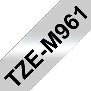 Brother TZe-M961 Labeltape metallic Tapekleur: Zilver (mat) Tekstkleur: Zwart 36 mm 8 m