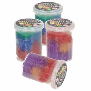 4x Potjes speelgoed/hobby galaxy slijm gekleurd 6 x 4,8 cm 150 ml inhoud