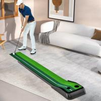 Golftrainingsmat 250 cm 2 Gaten Automatische Balretourbaan Draagbare Puttingmat voor Binnen en Buiten - thumbnail