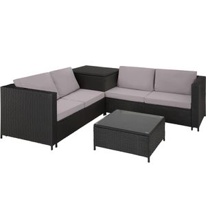 tectake - Wicker zitgroep Siena - diverse kleuren - zwart/grijs 404298