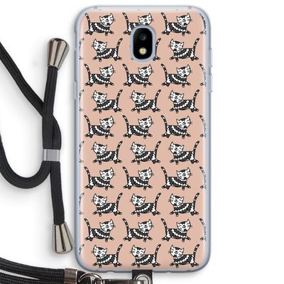 Zwarte poes: Samsung Galaxy J5 (2017) Transparant Hoesje met koord