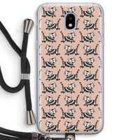 Zwarte poes: Samsung Galaxy J5 (2017) Transparant Hoesje met koord