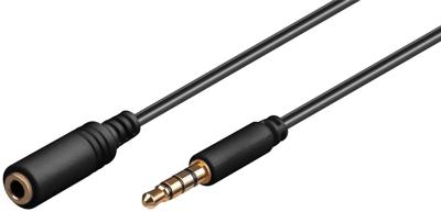goobay Hoofdtelefoon en audio AUX verlengkabel, 4-pin 3.5mm slim