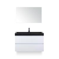 Maxx XL Badmeubelset 100 cm - Wit Hoogglans - Wastafel Lucca 1 kraangat - met Spiegel