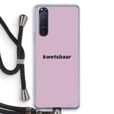 kwetsbaar: Sony Xperia 5 II Transparant Hoesje met koord