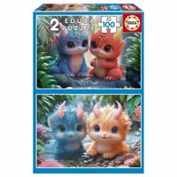 Puzzel Educa Adorable Monsters 100 Onderdelen (2 Stuks) - thumbnail