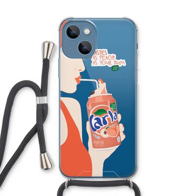 Peach please!: iPhone 13 Transparant Hoesje met koord