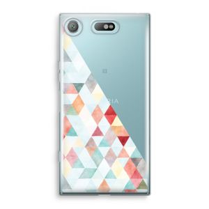 Gekleurde driehoekjes pastel: Sony Xperia XZ1 Compact Transparant Hoesje