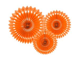 Papieren Waaiers Set Oranje 3-delig