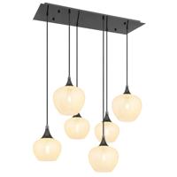 Globo Antraciet hanglampMaxy met wit glas 6-lichts - 15548-6HK