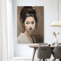 Urban Cotton Wandkleed 'Adakachi' 110 x 145cm in Frame - black