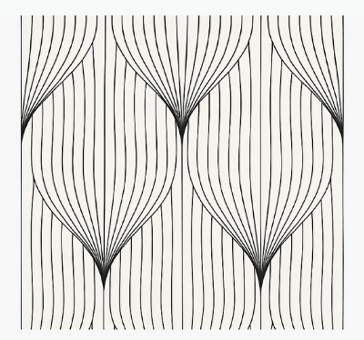 Symmetrische deco-pluim behang hoofd slaapkamer