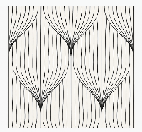 Symmetrische deco-pluim behang hoofd slaapkamer