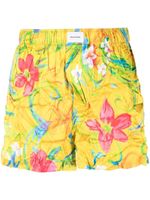 Balenciaga short de pyjama à fleurs - Jaune - thumbnail