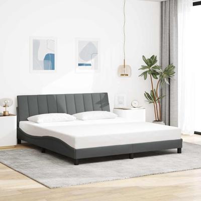Bedframe zonder matras "Hanko" stof donkergrijs 180x200 cm