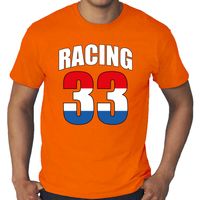 Grote maten racing 33 supporter / race fan t-shirt oranje voor heren - thumbnail