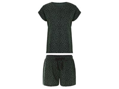 esmara Korte dames pyjama (Zwart/groen, S (36/38))