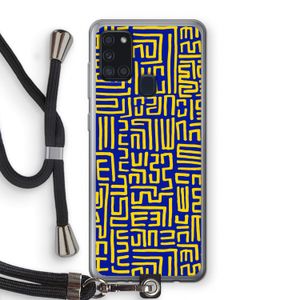 Majorelle Blue Print: Samsung Galaxy A21s Transparant Hoesje met koord
