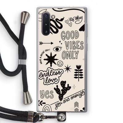 Good vibes: Samsung Galaxy Note 10 Transparant Hoesje met koord