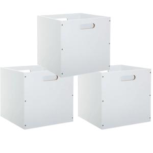 Opbergmand/kastmandje - Set van 3x stuks - Wit - 31 x 31 x 31 cm - 29 liter - Vakkenkast manden - Ho