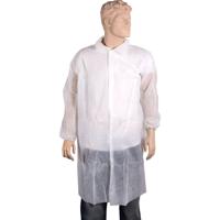 ComFort Bezoekersjas | L | drukknoop | PP | wit | 50 stuks