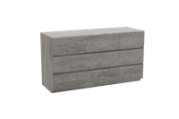 Storke Edge staand badmeubel 150 x 52 cm beton donkergrijs met Tavola enkel of dubbel wastafelblad in mat wit/zwart terrazzo