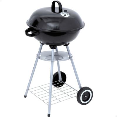 Kolenbarbecue met wielen Aktive Geëmailleerd metaal 46 x 89 x 46 cm Zwart