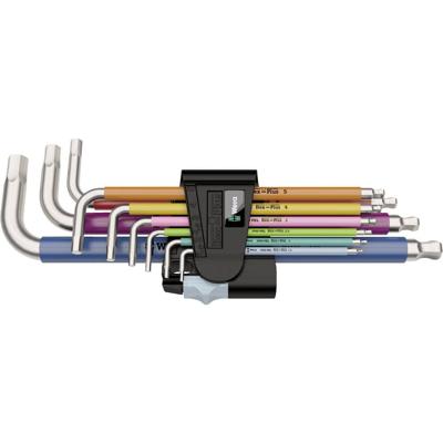 Wera Multicolour Inbus Haakse schroevendraaierset 1.5 mm, 2 mm, 2.5 mm, 3 mm, 4 mm, 5 mm, 6 mm, 8 mm, 10 mm 9-delig