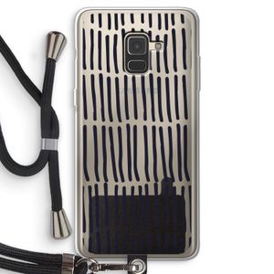 Moroccan stripes: Samsung Galaxy A8 (2018) Transparant Hoesje met koord