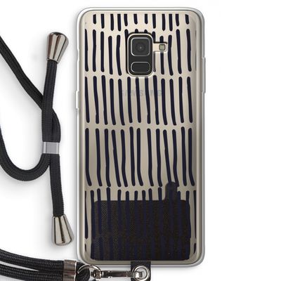 Moroccan stripes: Samsung Galaxy A8 (2018) Transparant Hoesje met koord