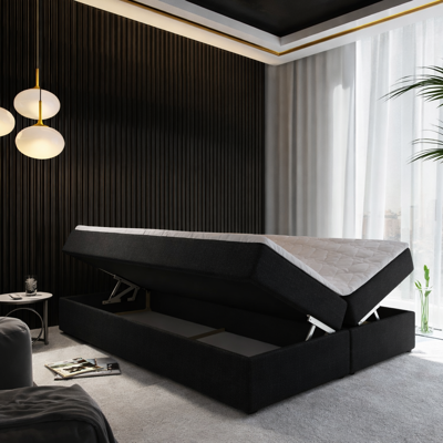 2dekans Opberg Boxspring 140 x 200 Zwart - Zonder Hoofdbord (Niet in originele verpakking - Kans op schade)