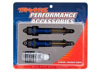 Shocks, GTR xx-long blue-anodized, PTFE-coated bodies with TiN shafts (fully assembled, without springs) (2) (TRX-7462)