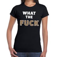 What the Fuck tijger print fun t-shirt zwart voor dames 2XL  -