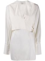 3.1 Phillip Lim LS WRAP AROUND WAIST VOILE BLOUSE - Blanc