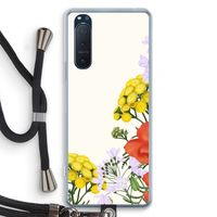 Wilde bloemen: Sony Xperia 5 II Transparant Hoesje met koord