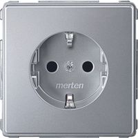 Merten Aquadesign 1-voudig stopcontact kinderveilig aluminium MTN2300-7260