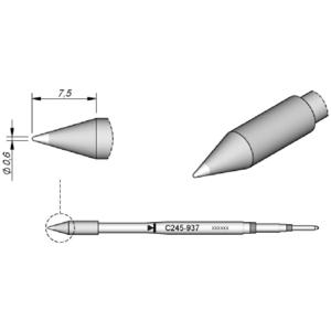 JBC Tools C245937 Soldeerpunt Ronde vorm, Recht Grootte soldeerpunt 0.6 mm Inhoud: 1 stuk(s)