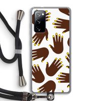 Hands dark: Samsung Galaxy S20 FE / S20 FE 5G Transparant Hoesje met koord