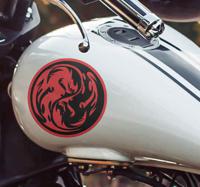 Stickers motor Zwarte en rode draak yin yang