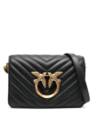 PINKO mini sac porté épaule matelassé à chevrons - Noir