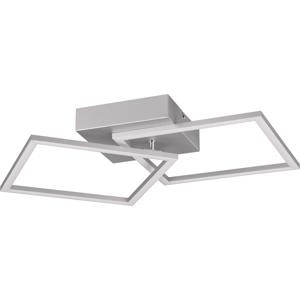 LED Plafondlamp - Plafondverlichting - Trion Square - 20W - Warm Wit 3000K - Vierkant - Titaan - Metaal