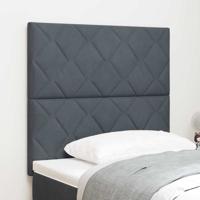 Hoofdbord Wandgemonteerd Geometrisch Donkergrijs 100 cm Fluweel