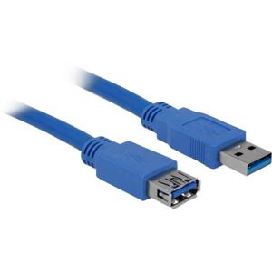 Delock USB-kabel USB 3.2 Gen1 (USB 3.0 / USB 3.1 Gen1) USB-A stekker, USB-A bus 1.00 m Blauw Vergulde steekcontacten 82538