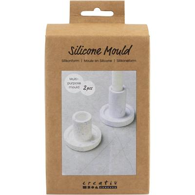 Creativ Company Siliconen vormen, kandelaar, h: 6,5+7,5 cm, d 7,3 cm, 2 stuk/ 1 doos