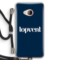 Topvent Navy: HTC U Play Transparant Hoesje met koord