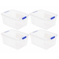 5x Opslagbakjes/organizers met deksel 4 liter 25 cm transparant