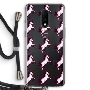 Musketon Unicorn: OnePlus 7 Transparant Hoesje met koord